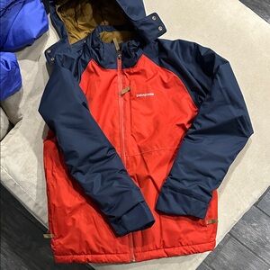 Patagonia Vibrant Red and Deep Blue Hooded Jacket